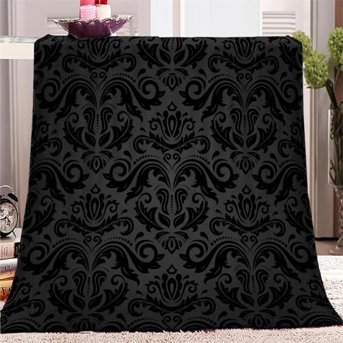 Flauschig Weich Kuscheldecken, Herbst Winter Warme Flanelldecke für Bett und Couch 150x200cm Barockes Kunstmuster Flanelldecke als Sofadecke Wohndecke oder Tagesdecke
