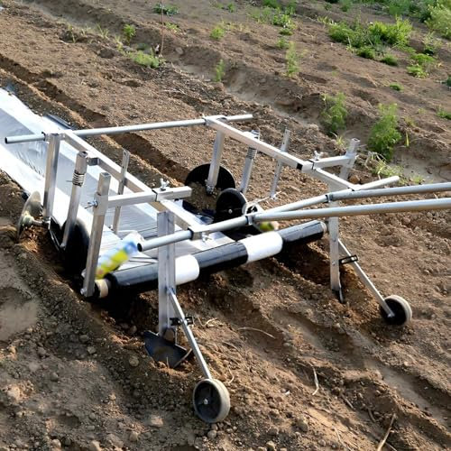 IXPIUZB Macchina per La di Film Pacciamante,Facile da Usare 1 Uomo Telo Pacciamante Macchina Pacciamatura Larghezza Regolabile 0,3-2 Metri,per Pacciamatura da Giardino