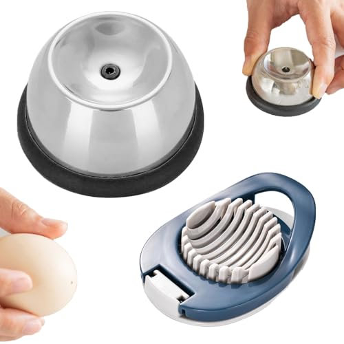 Lot de 2 piques à œufs, piques à œufs, gadget pratique pour couper les œufs, tranches d'œufs, trancheuse à œufs, trancheuse à œufs, trancheuse pour toutes les tailles d'œufs