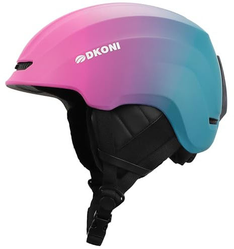 DKONI Casco da sci, snowboard, per uomo e donna, sistema di ventilazione a due livelli, per adulti, ragazzi e bambini grandi (blu, viola, M: 54-58 cm)