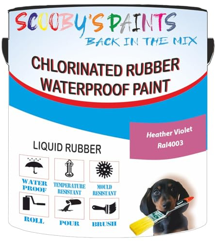 Scooby's Paints Chlorinated Rubber Waterproof Paint, Liquid Rubber (Heather Violet Ral4003, 0.5 Liters)