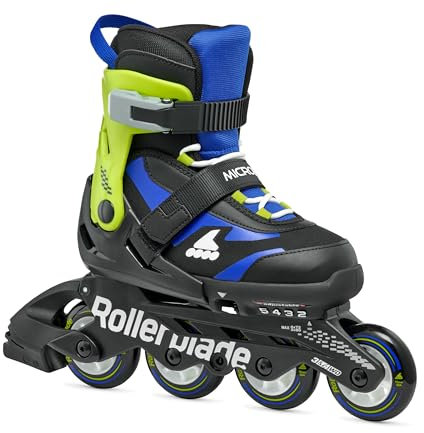 Rollerblade MICROBLADE, Inline-Skates für Jungen, Freizeit Inliner, Kinder, Schwarz/Blau, 33-36.5