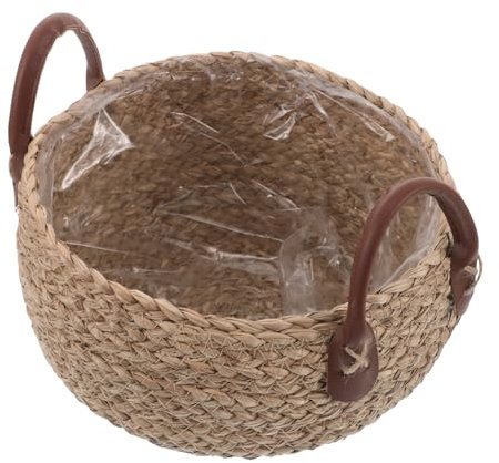 Alipis Panier Tressé Paille Naturel Panier Osier avec Anse pour Fleurs Rangement Décoratif pour Intérieur