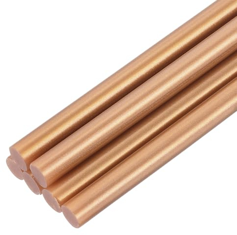 Kvartsman 6 stycken 7 mm x 100 mm varmklisterpinnar mini limstift för limpistol, limpinnar för reparation konst dekorera gör-det-själv hantverk, metallic guld