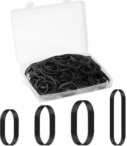 120 Pcs Black Elastic Bands 5/6/8/12cm Rubber Bands Heavy Duty