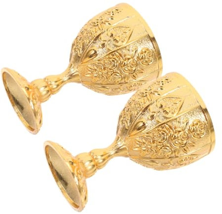 LIGIGWASH 2piezas Copa De De Diseño Floral Relieve Cáliz Medieval Para y Resistente y Elegante Para y Decoración Del