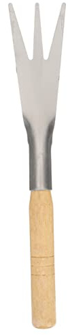 BCOATH 3-Toothed Garden Trowel Wooden Handle – Stainless Steel Vegetable and Flower Planting Shovel for Digging and Weeding – Essential Gardening Tool for Efficient Soil Work