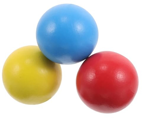 Milisten Wooden Croquet Balls 3 Pcs 1.38 Inch Kids Lawn Game Set for Outdoor Family Fun Enhancing Hand Eye Coordination and Motor Skills