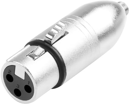 QIANRENON XLR to Locking TRS 3.5mm Microphone Connector 3Pin Xlr Female to Locked 1/8 TRS Female Balanced Audio Adapter XLR-3 to Lockable 3.5mm Stereo Converter Socket, for Headphone Camcorder Mixer