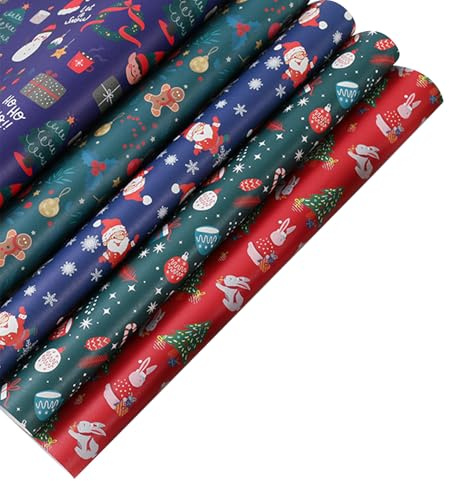 Julpapper, julomslagspapper set, Snowflake omslagspapper, Julklappspapper