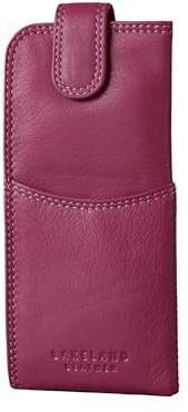 Lakeland Leather Glasses and Sunglasses Case – Real Leather Protective Holder for Reading Glasses, Eyewear, and Shades – Slim and Durable Pouch
