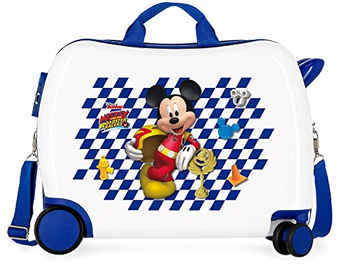Disney Mickey Good Mood Kinderkoffer Mehrfarbig 50x38x20 cm Starres ABS Zahlenschloss 34L 2,1Kgs 4 Rollen Handgepäck, Weiß