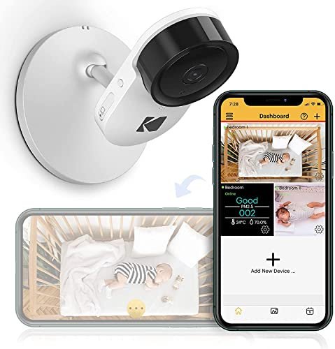 KODAK Cherish C120 babykamera med mobil app- högupplöst babykamera, med möjlighet att zooma in på avstånd, tvåvägsljud