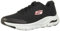 Skechers Herren Arch Fit Sneaker, Black Textile Synthetic Red Trim, 46 EU