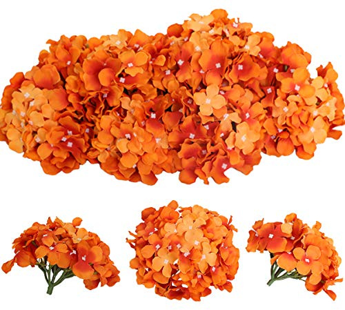 Tifuly 12 Pcs Hortensias Artificiales, Hortensias de Seda Cabezas de Flores con Tallos Flores Falsas para Ramos de Novia, Decoración de Fiesta en el hogar, Arreglos, Centros de Mesa