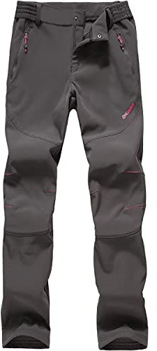 FLYGAGA Pantalones Softshell de esquí al Aire Libre para Mujer Pantalones de Senderismo Forro Polar Pantalones Impermeables de Secado rápido Pantalones funcionales Otoño Invierno