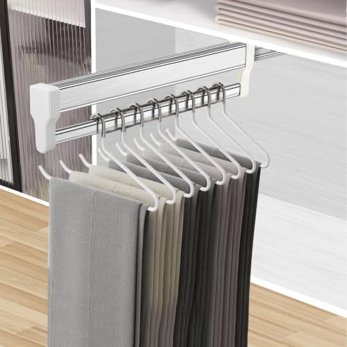 MAFAGE Pull Out Closet Rod, Closet Valet Rod Slide Out, Pants Rack 19.6inch