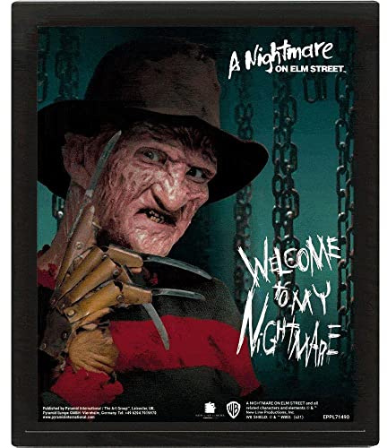 Pyramid International Póster lenticular 3D de Pesadilla en Elm Street (diseño de cadenas) 25 cm x 20 cm x 1,3 cm, arte de pared enmarcado e imagen 3D en marco de fotos, producto oficial