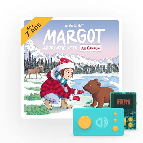 Lunii - Margot apprentie véto au Canada - Livre Audio interactif en français - durée 1h58 - dès 7 Ans à écouter sur Ma Fabrique à Histoires et FLAM, Bleu, Klein