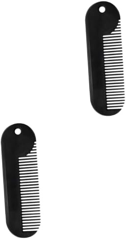 Beatifufu Lot De 2 Peignes De Coiffure Robustes En Alliage De Zinc Pour Hommes Peignes À Barbe Portables Gadgets De Salon Utiles Pour Combiner Le Style Noir