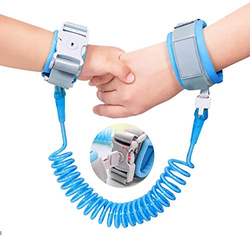 Bracciale Sicurezza Bambino,Anti-Perso Guinzaglio per Bambini,2M Anti-Perso Mano Cintura con Blocco del Sensore,Polso Regolabile 360 ° Girevoli Braccialetto Antismarrimento Corda Da Passeggio