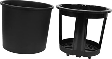 CAXUSD Seau De Plantation De Gingembre Et Boîte De Culture De Pommes De Terre à Domicile pour Jardin, Plastique Solide Noir, Dimensions 29x26,5x24 Cm, Bac Double Couche pour Culture D'arachides