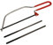 FAST WORLD SHOPPING Seghetto Manuale ad Arco con 3 Lame di Ricambio da 155mm, Segaccio Multiuso con Manico Antiscivolo per Taglio di Legno, Metallo, Plastica e Cartongesso