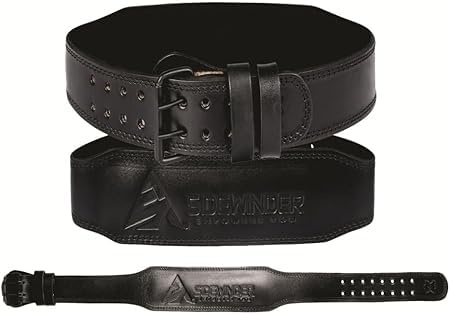SideWinder Powerlifting Belt Leather for Weight Lifting with Adjustable Lever Buckle, Gym Training Workout Belt 10mm thickness 4 inches Lumbar Back Support Men and Women, Deadlifts, Squats Exercise