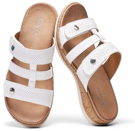 Littleplum Sandales pour femme - Sandales de plage Mules confortables pour l'été - Avec boucle réglable Sandales Orthopédiques