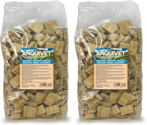 Arquivet, Biscuits, Biscuits pour Chiens, Sandwich rectangulaire, 1 kg (Lot de 2)