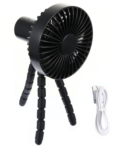 TOYANDONA Ventilador Silencioso Portátil para Cochecito de Ñiño Trípode Ligero y Material Abs Adecuado para Fiesta Verano y Uso en Drama