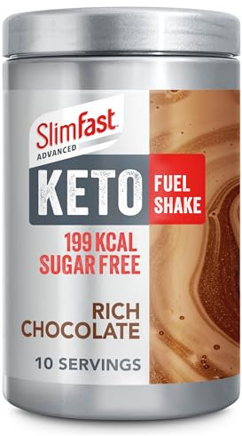 SlimFast Advanced Keto Fuel Shake for Keto Lifestyle, Rich Chocolate Flavour, 10 Servings, 350 g