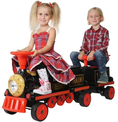 Actionbikes Motors Kinder Elektroauto | Sitz für 3 Personen - Elektrofahrzeuge - Kinderauto elektrisch - 4-Rad Antrieb Zug - Elektrische Eisenbahn - Kinderzug - Elektro Zug für Kinder ab 3 Jahren