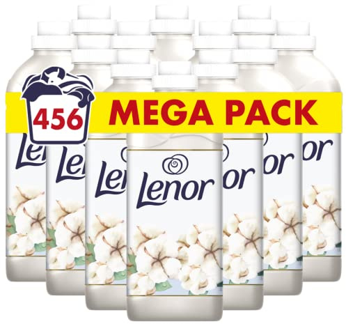 Lenor Adoucissant La Sélection, 456 Lavages (874mL x 12), Coton Aérien, Assouplissant Linge, Notre Meilleure Fraîcheur et Notre Douceur Végétale