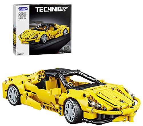 SIENON Technic Super sportbil, byggsats, racerbil, samlarleksak, byggsats, sportfordon, byggleksaker för barn, flickor, pojkar