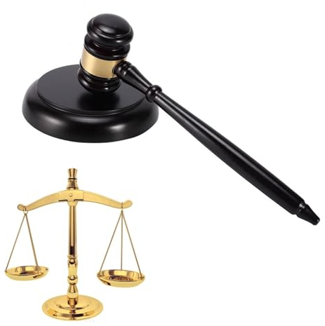 ZHYUAN Richterhammer aus Holz,Richterhammer,Auktionshammer-Set,Holzhammer,richterhammer klein,Holzhammer und Soundblock-Set für Richter Anwalt Student Auktion Verkauf Meetings