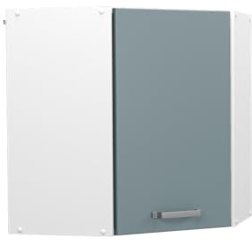 Vicco Armoire Suspendue R-Line, Bleu-Gris, 57cm | armoire d'angle suspendue avec porte, adapté au rangement peu encombrant dans les coins de la pièce