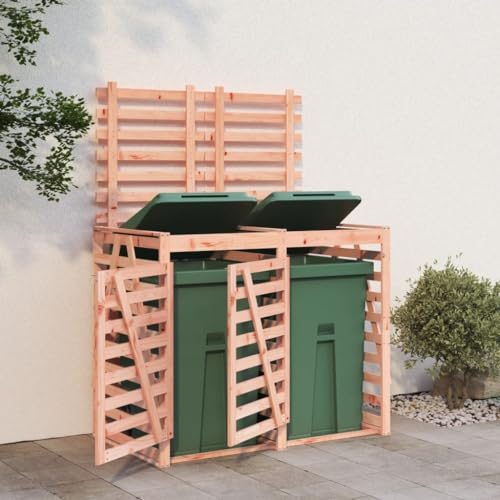 Générique Abri pour Poubelle Double sur roulettes Bois Massif Douglas,Maison & Jardin,Produits ménagers,Accessoires pour conteneurs à déchets,Cache-conteneurs à déchets,Brun,0 LB,3157690