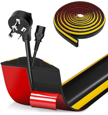 Canalina Passacavi Calpestabile, 4cm*600cm Flessibile Nascondi Cavi, PVC Autoadesiva Canalina Pavimento con 3 Canali del Cavo, per Casa, Ufficio, Magazzino