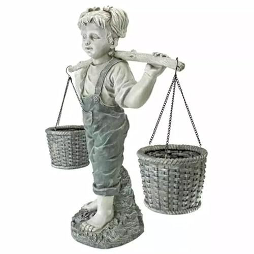Statue de jardin en pierre décorative - Statues d'extérieur - Statue de jardin pour petite fille (B)