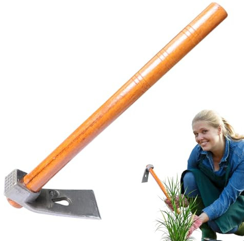 Robusta Herramienta de jardín, azada de jardín, azada portátil | Jardín Ligero de Acero con Mango de Madera para profundamente y deshacerse de jardín Durante Largos períodos de Tiempo