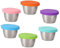 GLEAVI 6Pezzi Piccole Ciotole per Salsa Inossidabile con Coperchi per Condimenti e Immersione Pratiche e Ristoranti