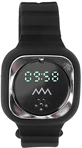 Gonetre Bracelet Anti-moustiques à Ultrasons avec Affichage de L'heure, Bracelet Anti-insectes, Bracelet Anti-moustiques, Bracelet Anti-insectes, Bracelet Anti-moustiques pour (Noir)