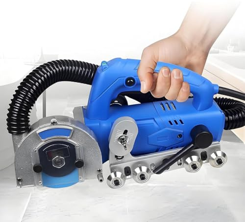 GJBMXSM Fugenfräse 1200W Profi, Elektrischer Fugenschneider Fugenreiniger 5-Messer und Tiefenverstellung zum Entfernen Alter Fugen 3.0Cuttingblades