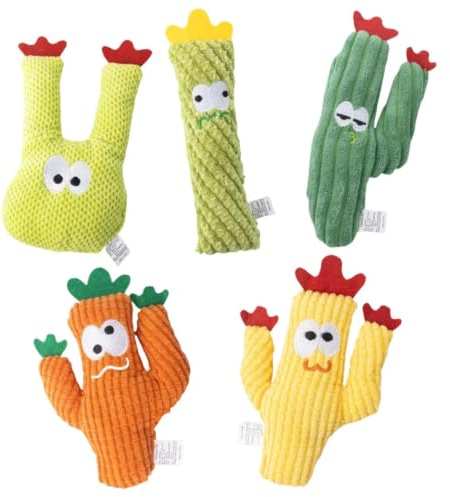 Cat Chew Toy - 22x20cm Catnip Cactus Chew Plush | Indoor Cat Play Pillow for Small Medium Large Senior Outdoor Home Bedroom Garden Balcony