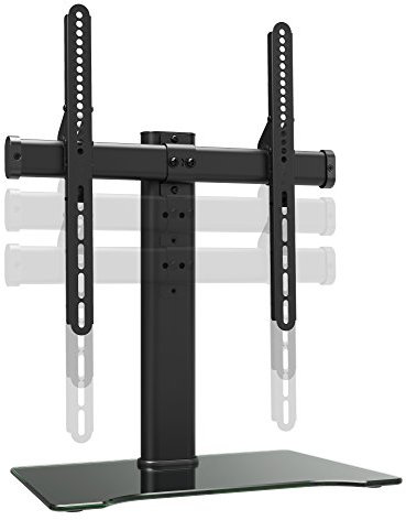 RICOO TV Ständer 32-55 Zoll (ca. 76-119cm) Fernsehhalterung FS305-B Fernseher Stand Fernsehständer VESA 200x200-400x400 Schwarz Glas