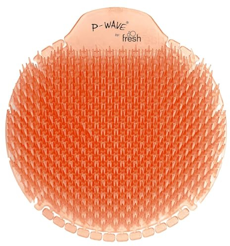 P-Wave Urinal Mats Scented, 5 Pack, Urinal Blocks Splash Mats, Fits Most Urinals & Waterless, Long Lasting 30 Day Odour Neutraliser Deodorizer, Anti-Splash Guard Slanted Bristle, Slant6, Mango