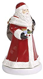 Villeroy & Boch Nostalgic Melody Santa, dekorative Weihnachtsmann-Figur aus Hartporzellan, drehend, Metall, Kunststoff, bunt