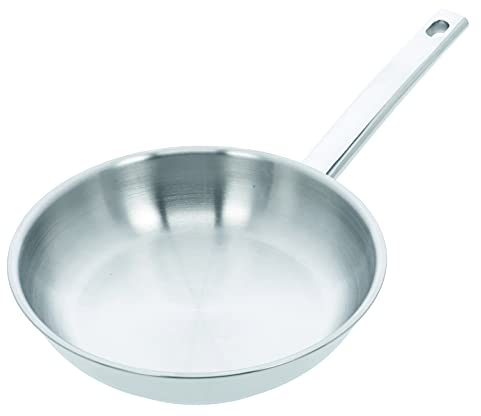 demeyere Classico 3 Hochwertige Bratpfanne fuer Induktion und alle anderen Herdarten, Induktionspfanne aus Edelstahl mit Aluminiumkern 10 Jahre Qualitaets-Garantie, 20 cm gross