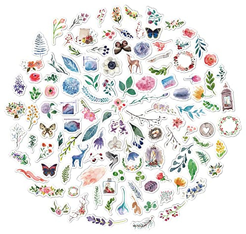 120 Pcs Scrapbooking Stickers, Washi Paper Vintage Sticker for Scrapbooking, Arts, DIY Crafts, Bullet Journals, Laptops
